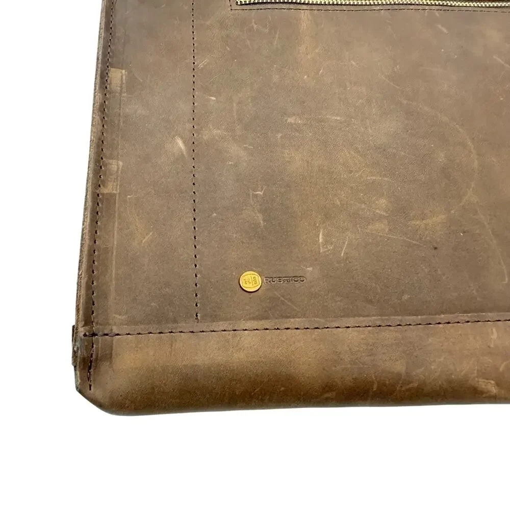 Rustico Leather Briefcase - Brown Leather UNISEX laptop/docs Bag